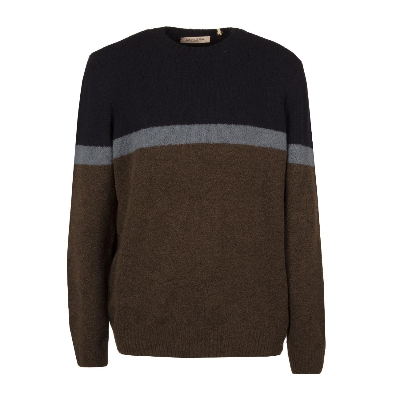 Pull In Lana Uomo Blu Marrone 13183/31802 190 BLU/MARRONE LA FILERIA 