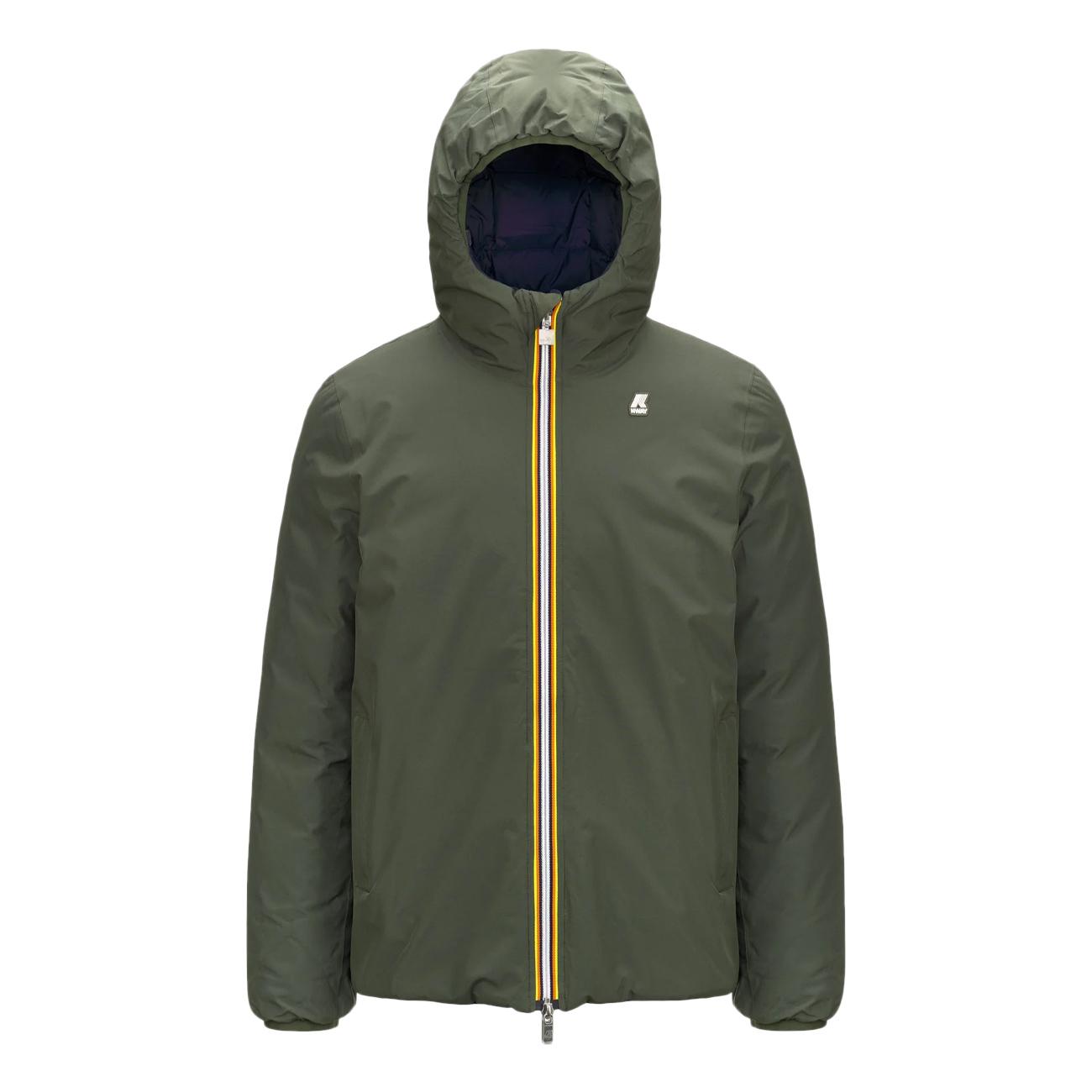 Giubbotto Corto Jack Eco Stretch Thermo Reversibile Uomo Verde Blu Navy K4121NW AF0 VERDE/BLU NAVY K-WAY 