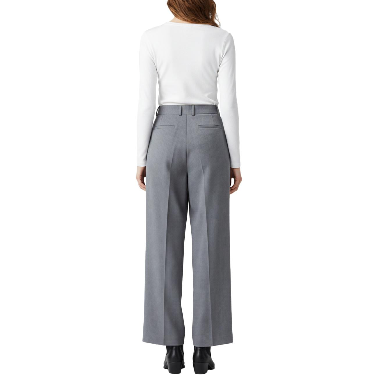 Pantalone Ampio Con Pinces W301ALICE690W721 930 GRIGIO CHIARO SKILLS MILANO 