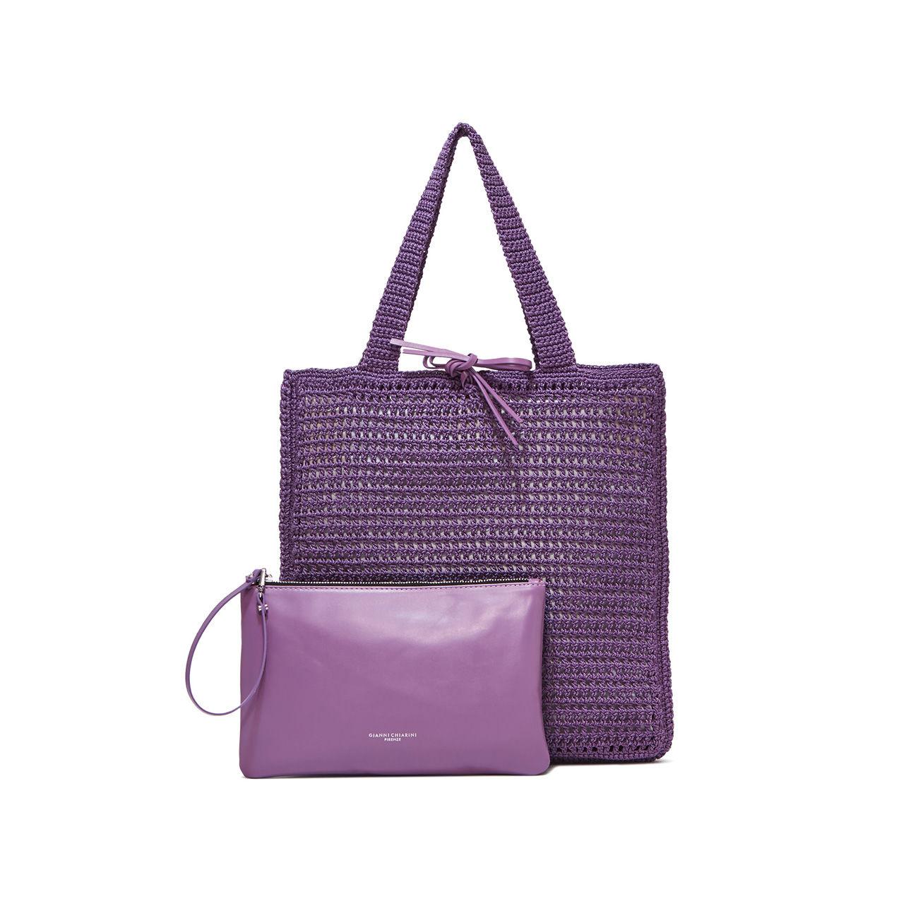 BORSA VICTORIA PELLE E TESSUTO GIANNI CHIARINI BS10230SMCRH/PL 038 GLICINE GIANNI CHIARINI 