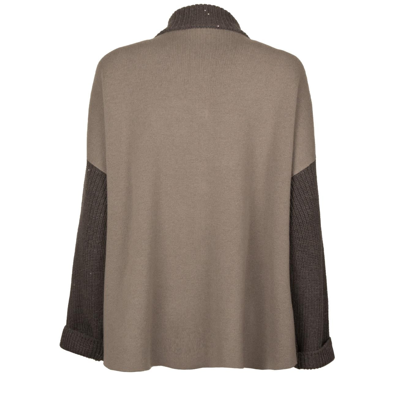 Giacca In Lana E Cashmere Donna Dark Taupe E Dark Grey 46839 9076 D.TAUPE+D.GREY LE TRICOT PERUGIA 