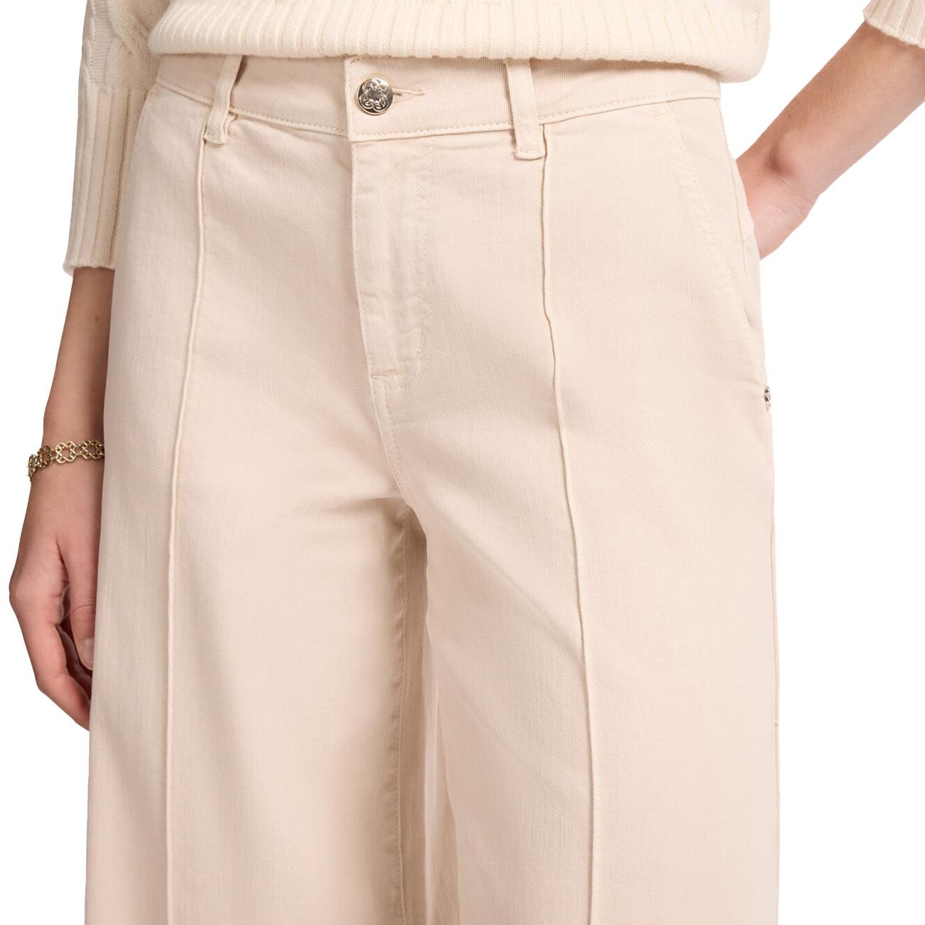 Pantalone Cropped Marinière P153P000344N 002 GESSO ELENA MIRO' 