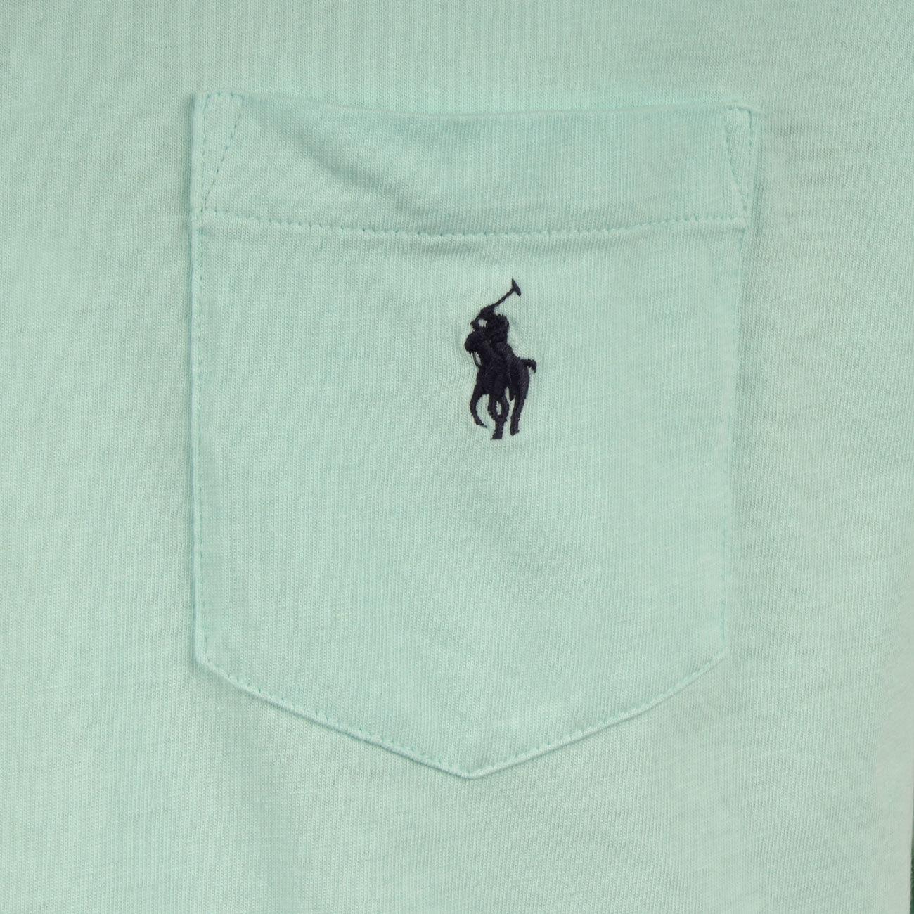 T-SHIRT U.GC MM C/TASCH. JERS. COT.DELAVE` CUSTOM/SLIM RALPH LAUREN 710835756 017 ISLAND AQUA POLO RALPH LAUREN 