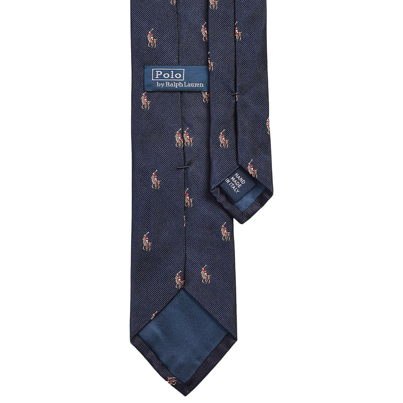 Cravatta Stretta In Repp Di Seta Polo Pony 712883557 003 NAVY POLO RALPH LAUREN 