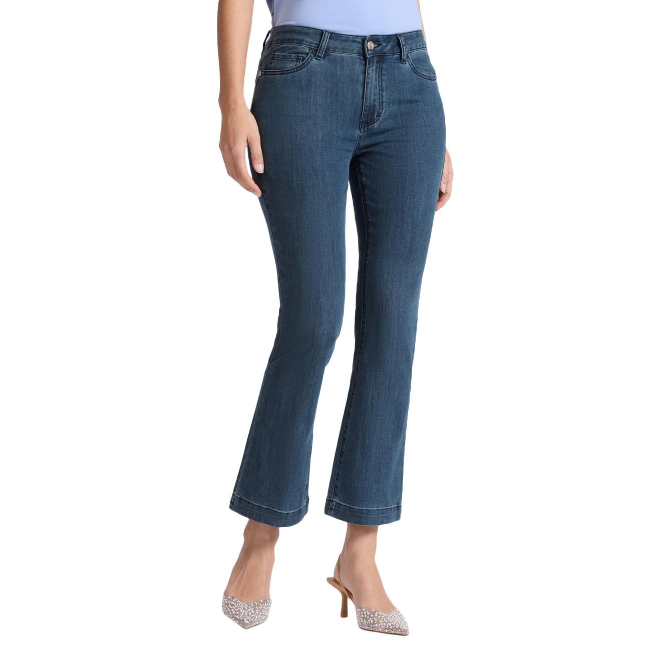Jeans 5 Tasche Kick Flare, "Florence" P526P000408N 034 BLU SCURO ELENA MIRO' 