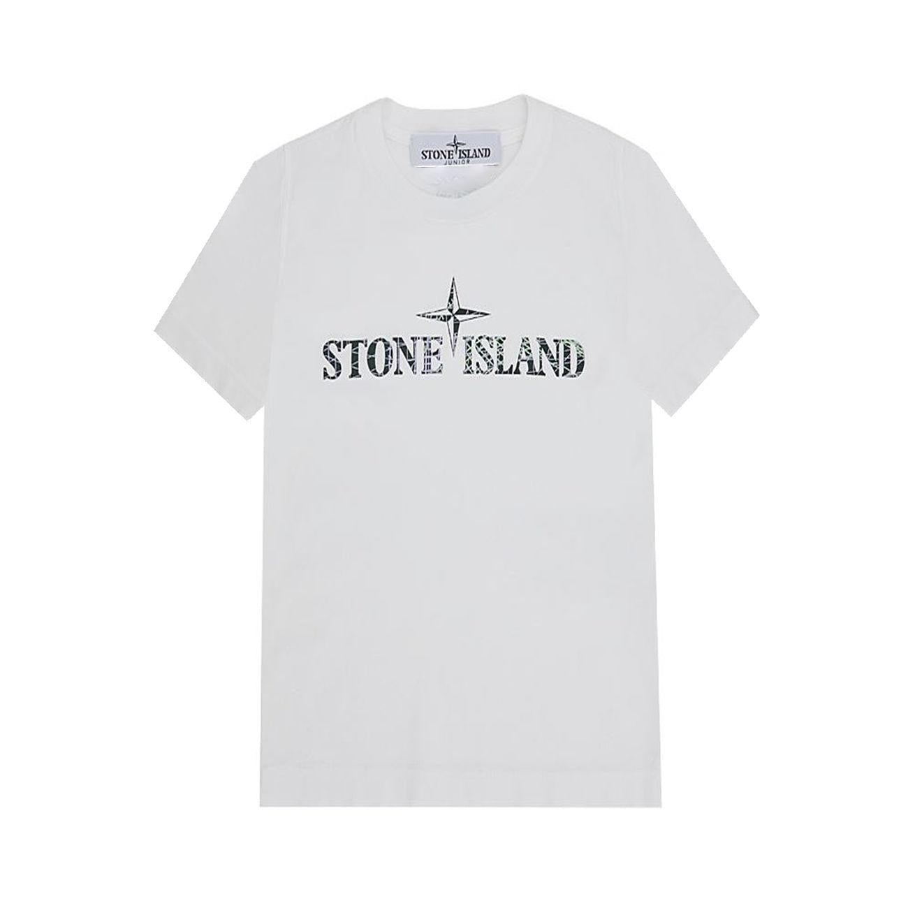 T-Shirt Logo Kids Bianco 781621073 V0001. WHITE STONE ISLAND 