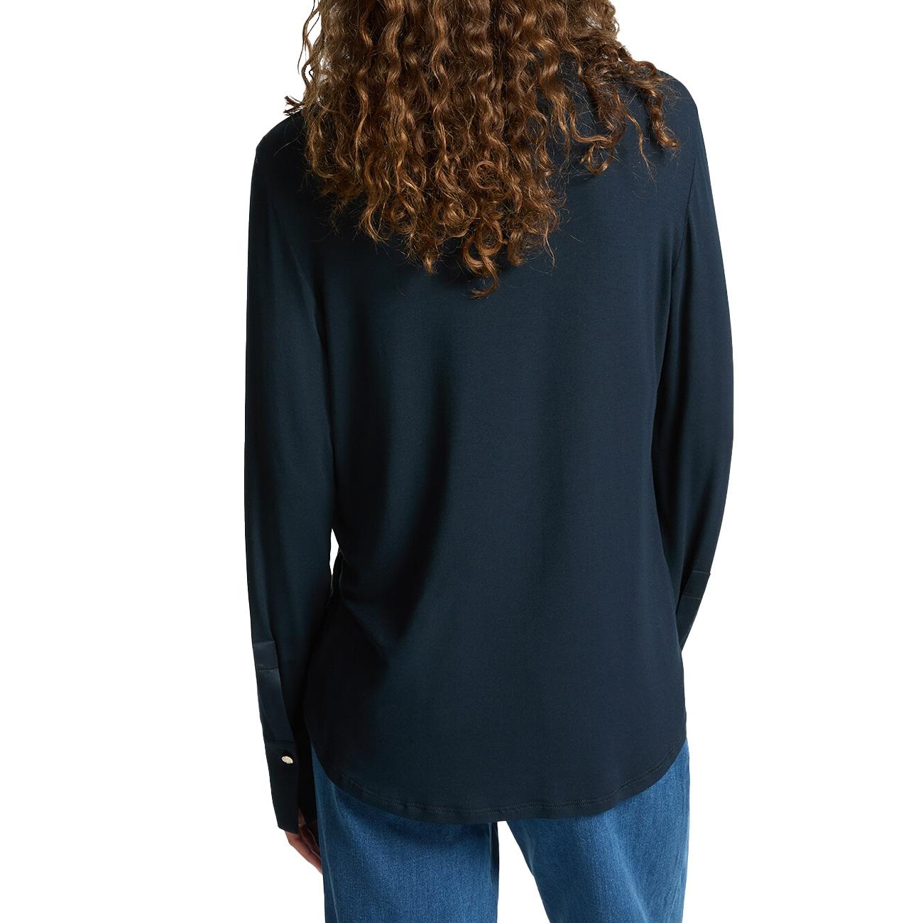 T-Shirt Polo In Due Tessuti G247Z100487N 034 BLU ELENA MIRO' 