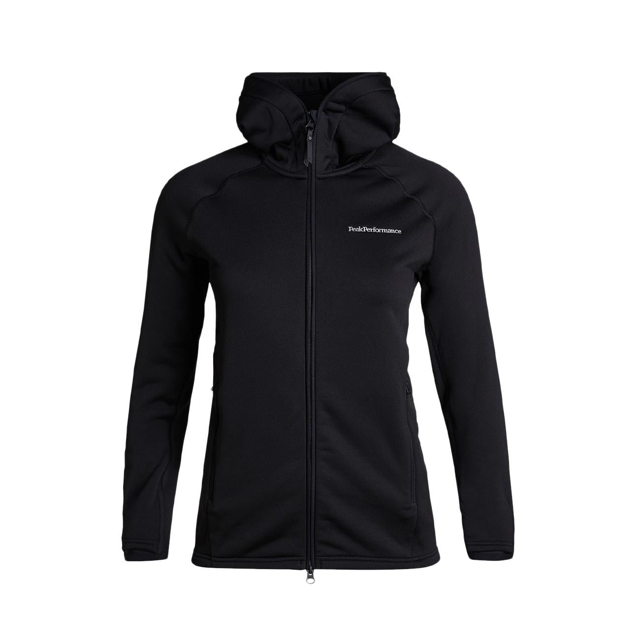 Felpa D. C/Capp. F.Zip Chill Light Peak Performance G77229 040 BLACK PEAK PERFORMANCE 