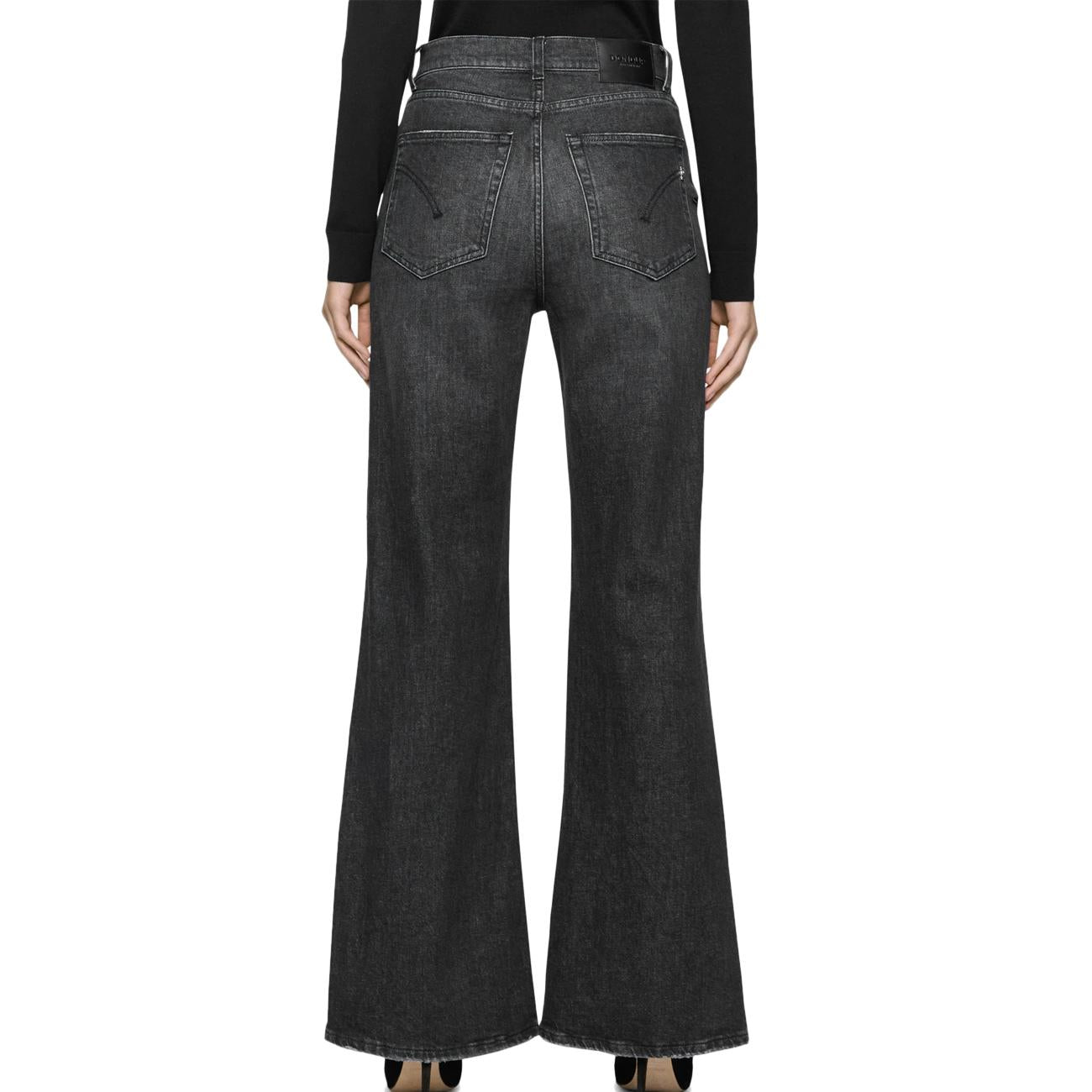 Jeans Amber A Zampa DP619 DS0215D HS9W 999 NERO DONDUP 