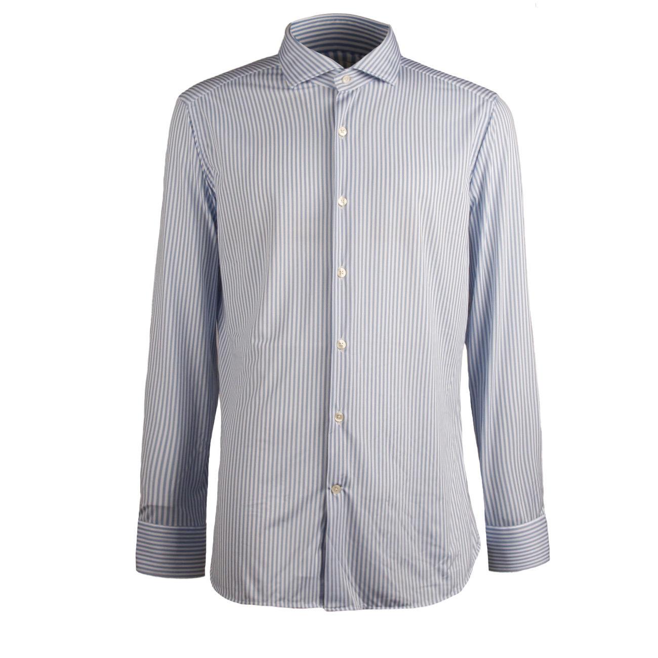 CAMICIA U. M/L IN TESS. TECNICO C/FRANCESE T.UNITO GUGLIELMINOTTI QKNCJE RB1/BIANCO/AZZ. GUGLIELMINOTTI 