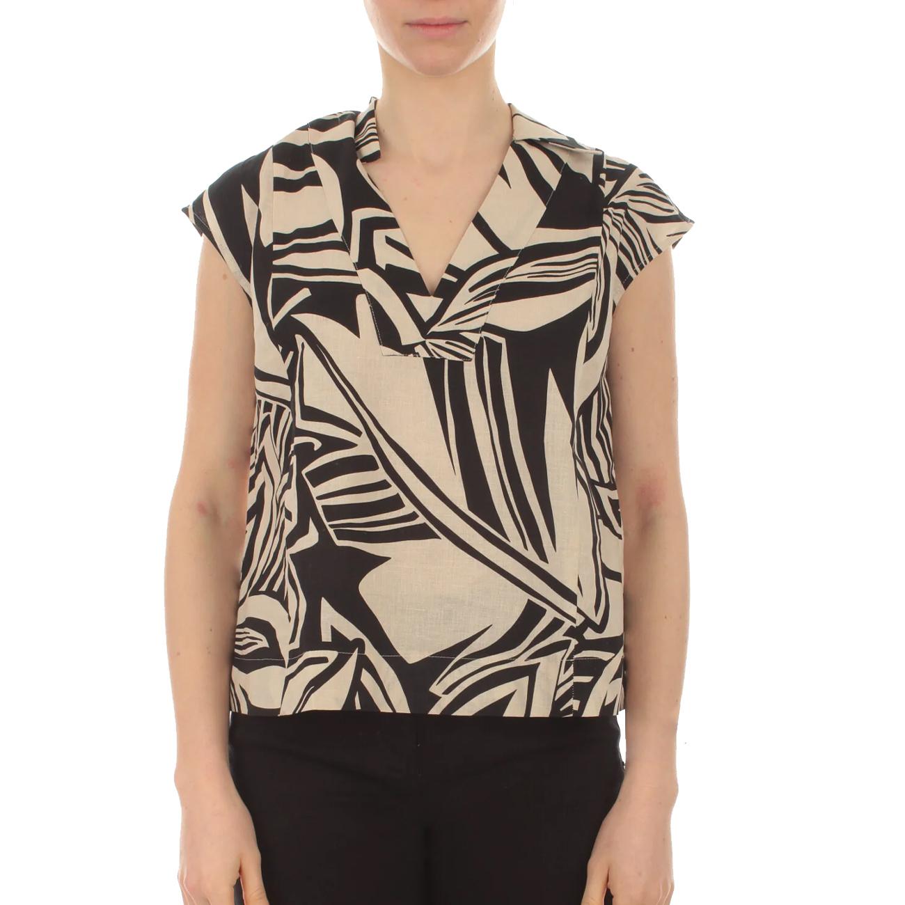 Camicia Bali Donna Foglia Nero BALI 2415111182200 007 FOGLIA NERO EMME MARELLA 