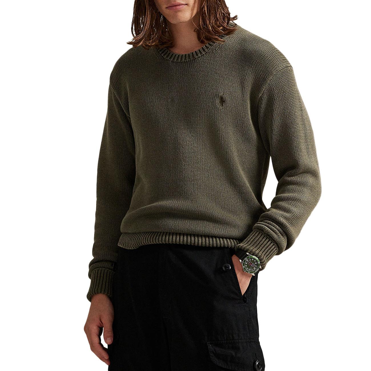 Maglione In Cotone Tinto In Capo 710981614 002 COMPANY OLIVE POLO RALPH LAUREN 