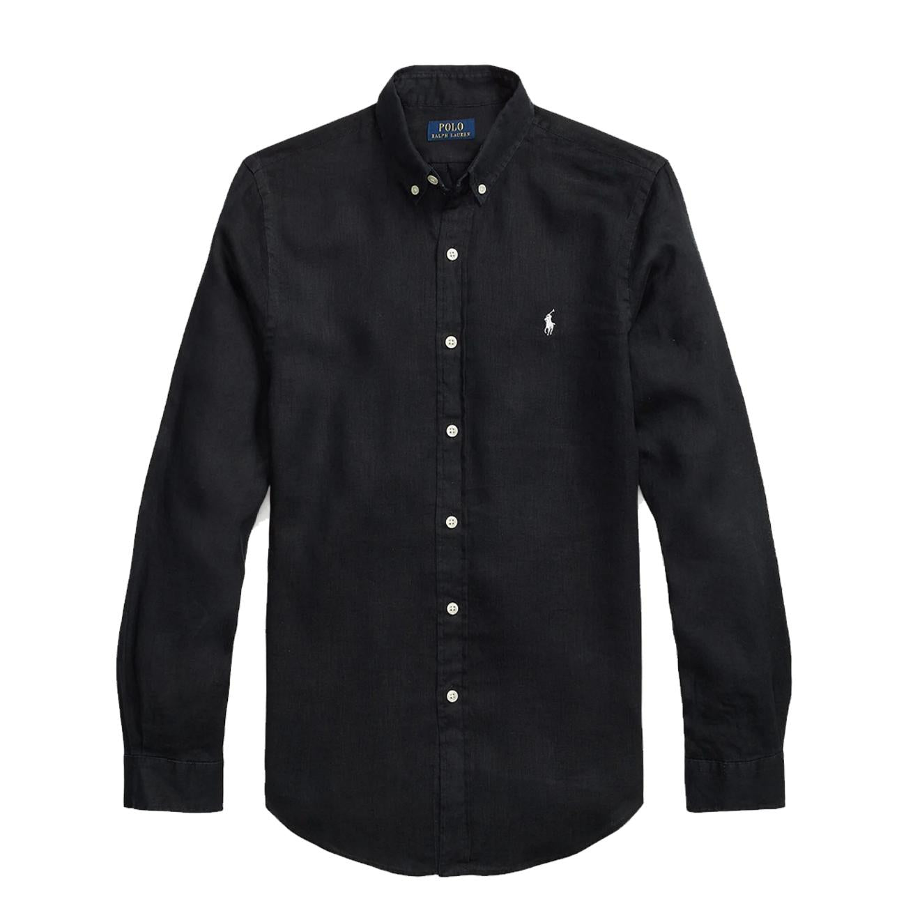 Camicia In Lino Uomo Polo Black 710829443 011 POLO BLACK POLO RALPH LAUREN 