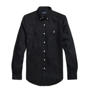 Camicia In Lino Uomo Polo Black 710829443 011 POLO BLACK POLO RALPH LAUREN 