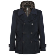 Cappotto Doppiopetto Con Pettorina E Cappuccio MK9940621 BLUE MARKUP 