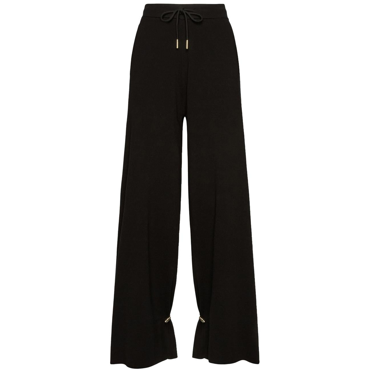 Pantalone Ampio In Maglia P621Z000123N 0A4 BLACK/GESSO ELENA MIRO' 