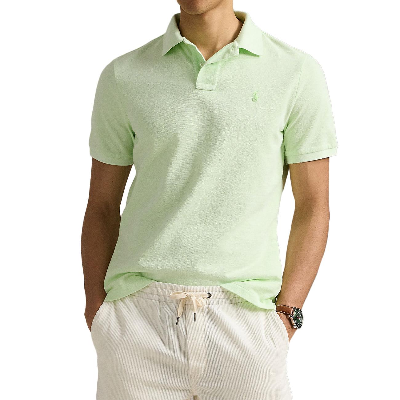 Polo Personalizzata Slim In Rete Tinta Con Minerale 710969626 001 LEAF POLO RALPH LAUREN 