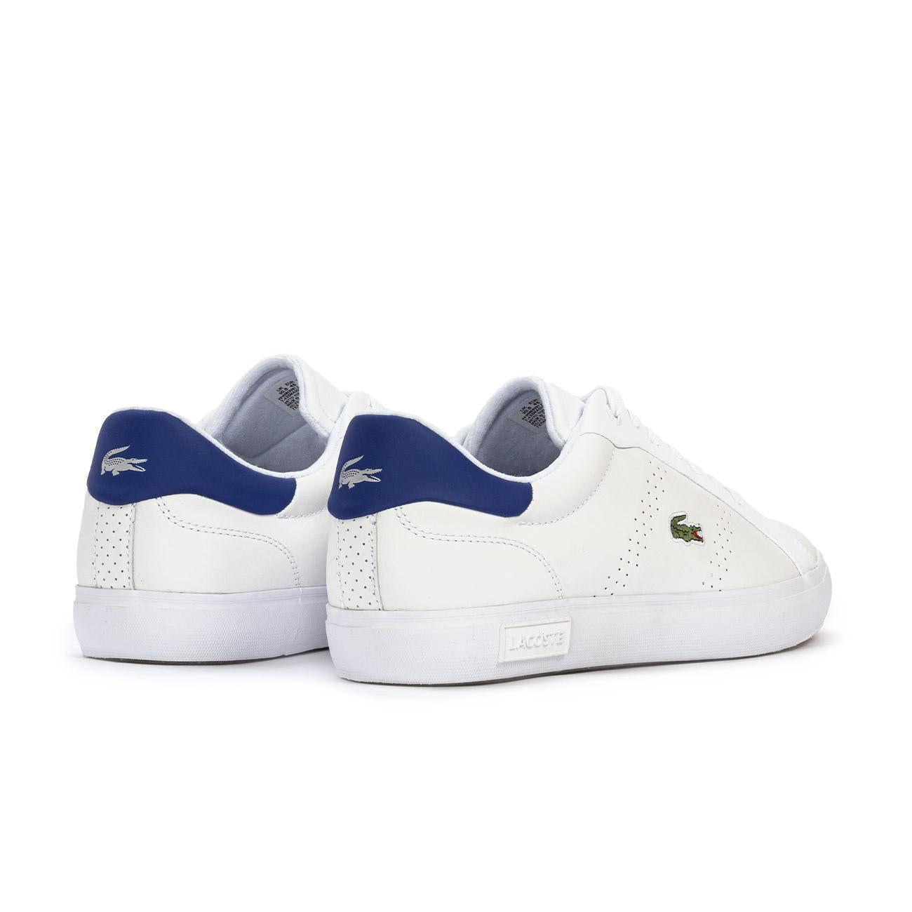 Sneakers In Pelle Powercourt 2.0 Uomo White Blu E01484 080WHITE.BLU LACOSTE 