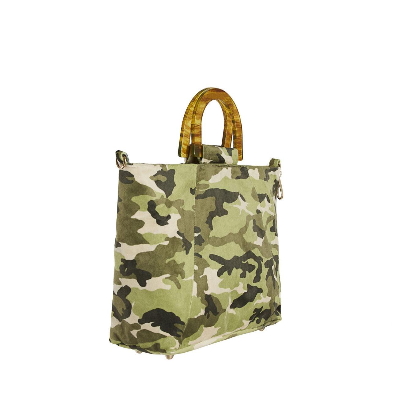 BORSA D. ASINARA SMALL TOTE CAMOUFLAGE LM ASIS MULT.VERDE LA MILANESA 