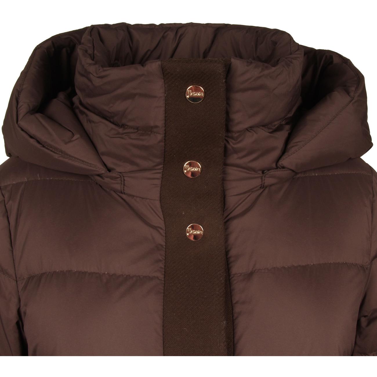 PIUMINO D. ASIMMETRICO C/CAPP. ECOWOOL HERNO PI001565D33344 8993 MARRONE SCURO HERNO 