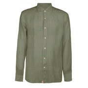 Camicia In Lino Collo Francese Uomo Militare Q66TNW UT2/MILITARE TINTORIA MATTEI 954 