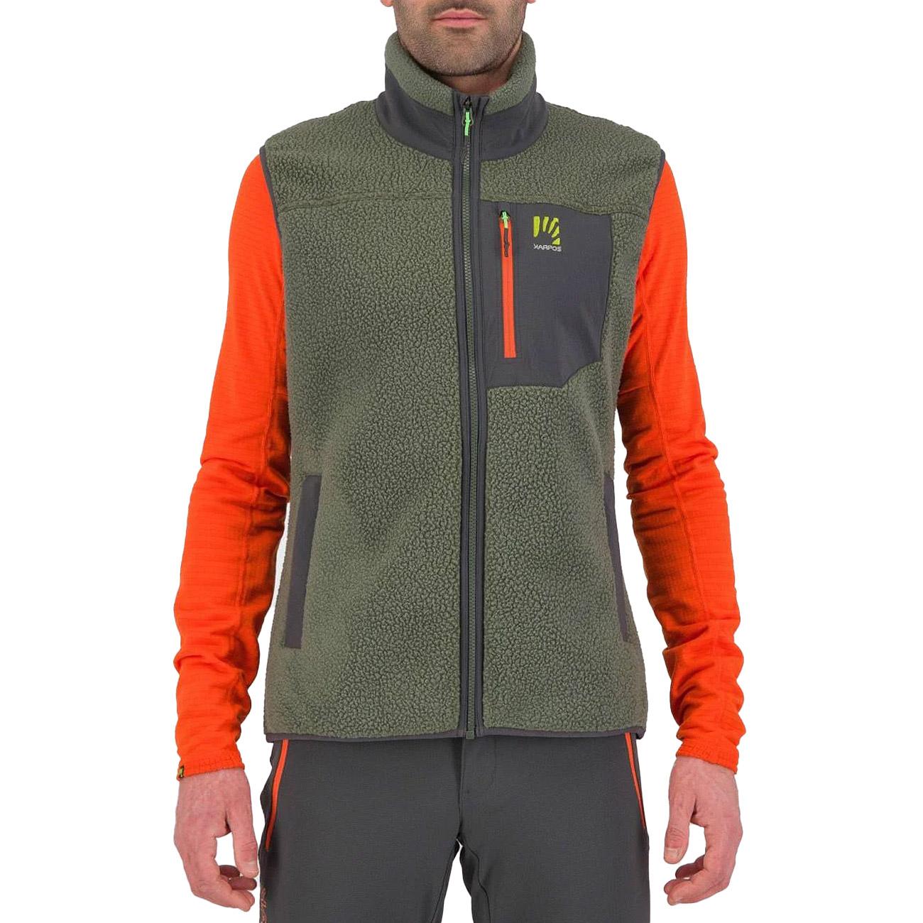 Gilet 80'S Pile Uomo Thyme Black Sand 2531045 024 THYME/BLACK SAND KARPOS 