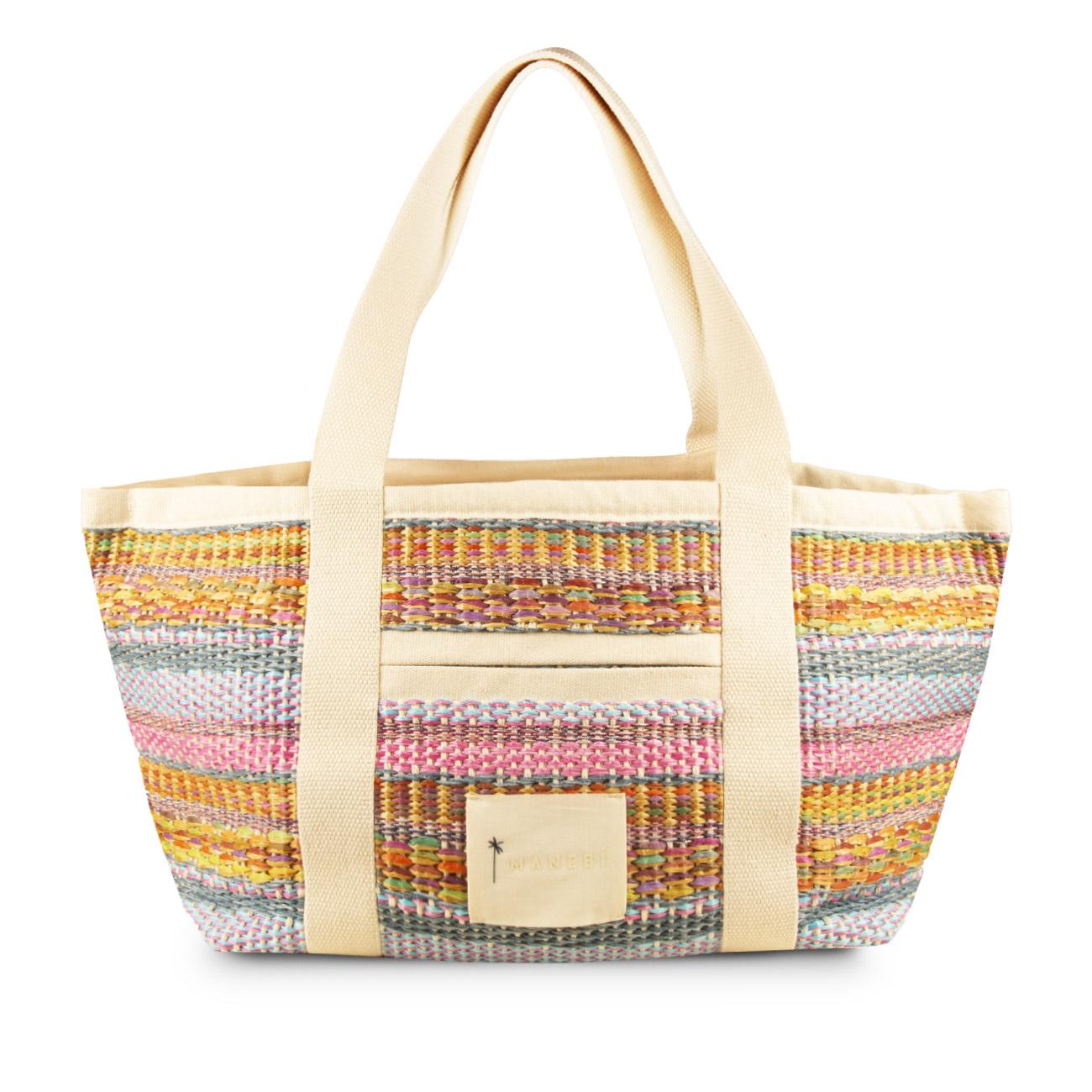 Borsa Tote Rafia Yute MAN/G61AT FUXIA.BLU MANEBI 