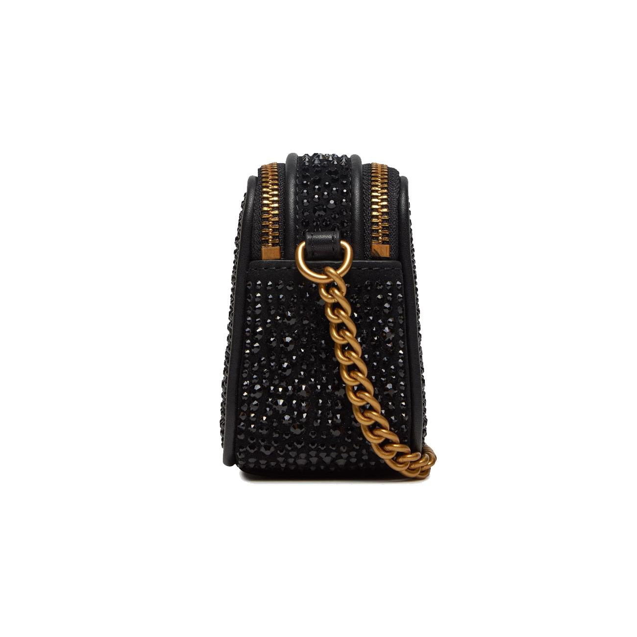 Borsa Camera Case Full Strass Donna Nero Antique Gold 102810/A0EH Z99Q NERO/ANTIQUE GOLD PINKO BAGS 