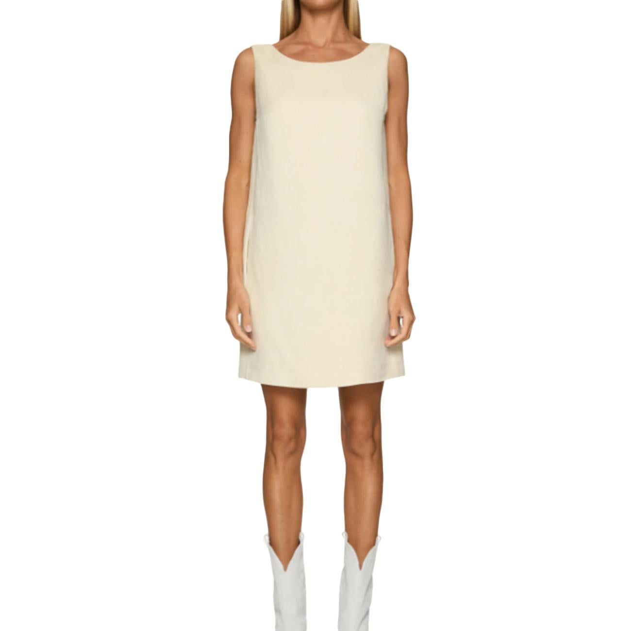 Abito Corto Smanicato DA445IF0041DXXX 004 BEIGE DONDUP 