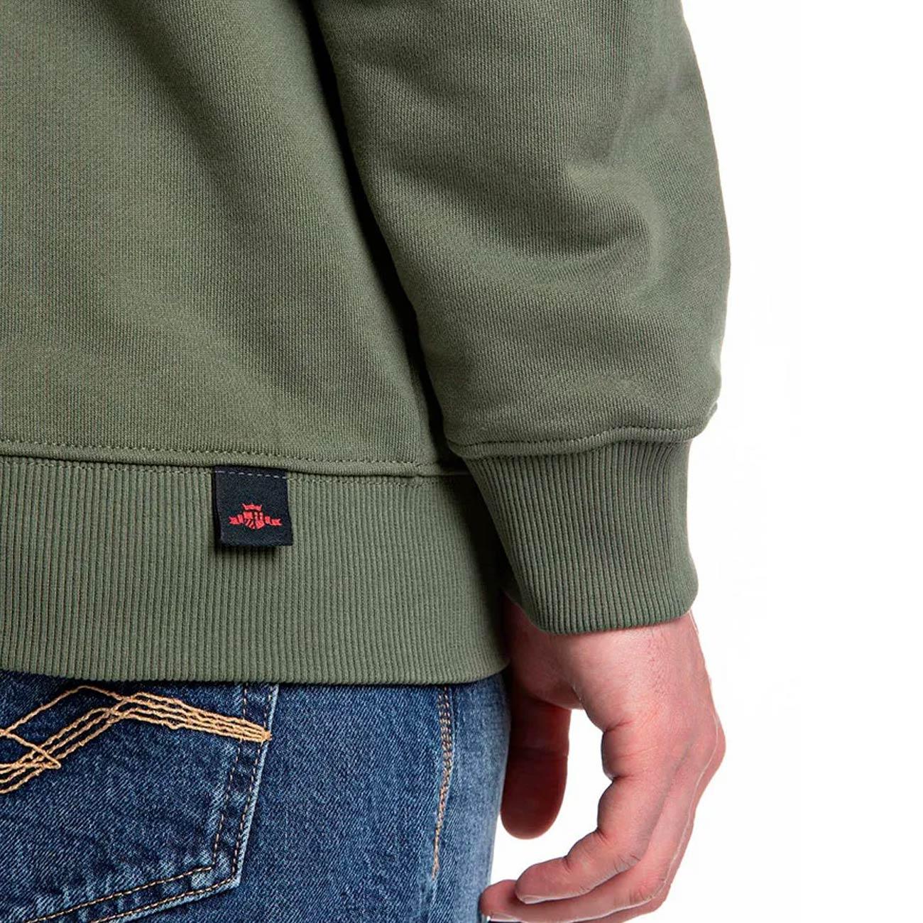 REPLAY Felpa Girocollo Con Ricamo Lettering Uomo Verde Militare M3076.000.23802 438 MILITARY GREEN 