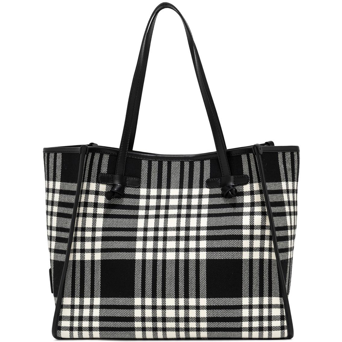 Shopping Marcella Tartan Con Pochette Donna Nero Bianco BS6850/22AIBRSH 298 NERO/BIANCO GIANNI CHIARINI 