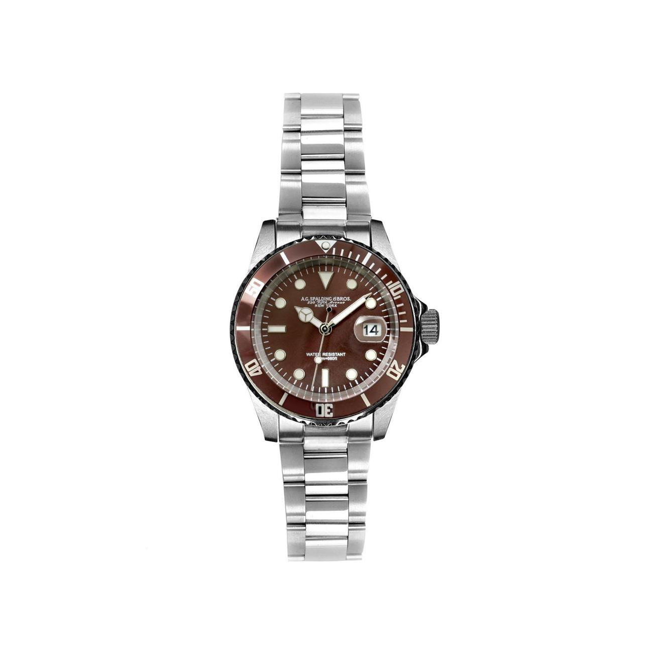 Orologio New Diver Unisex Marrone 174367P 252 MARRONE A.G. SPALDING&BROS 