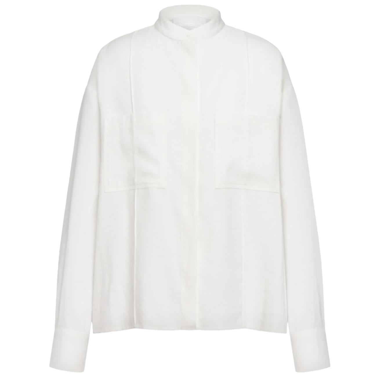 Camicia Regular In Gabardina Di Viscosa DC493 IF0049D 001 LATTE DONDUP 