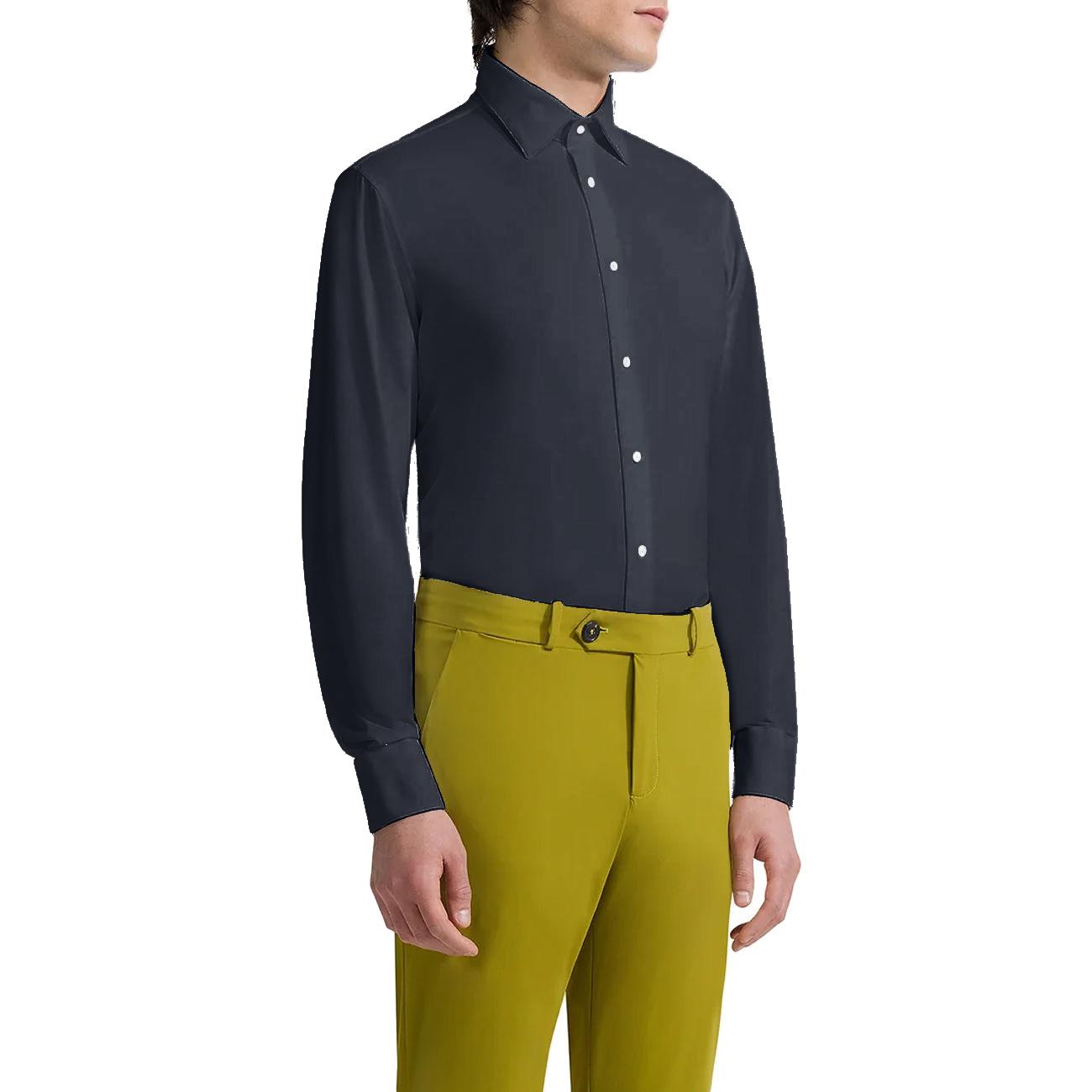 Camicia Oxford Uomo Blue Black 24251 60 BLUE BLACK RRD 