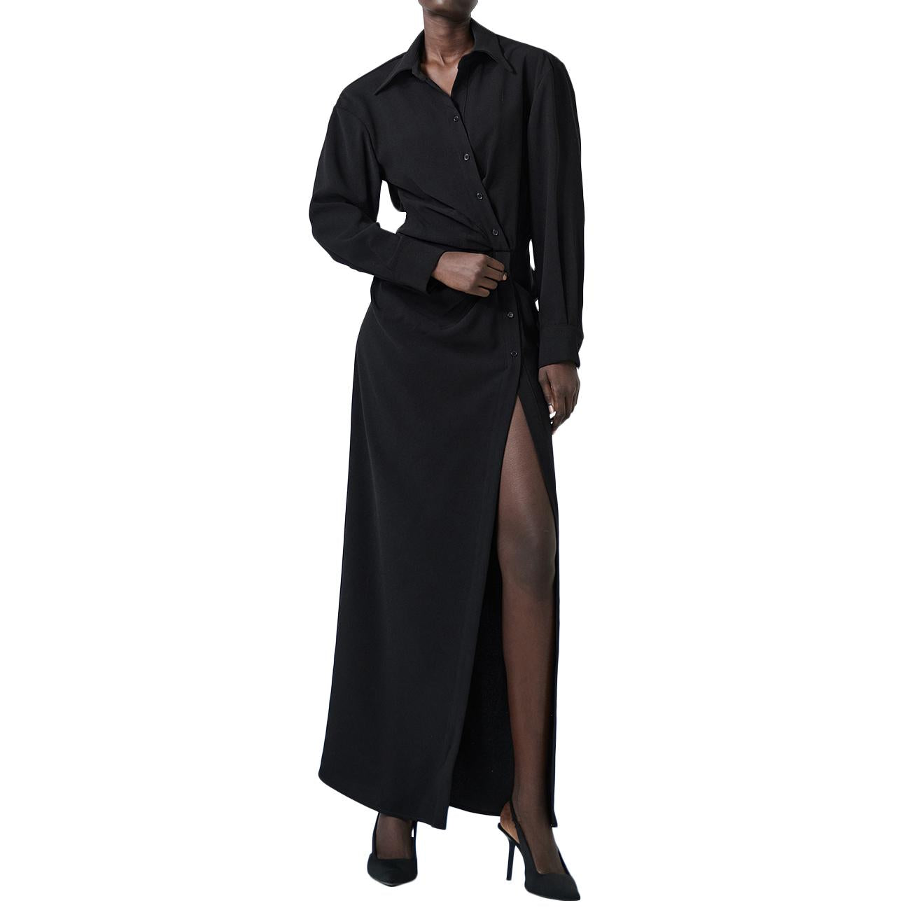 Vestito Lungo In Stile Camicia EFW250275 NERO ELEH 