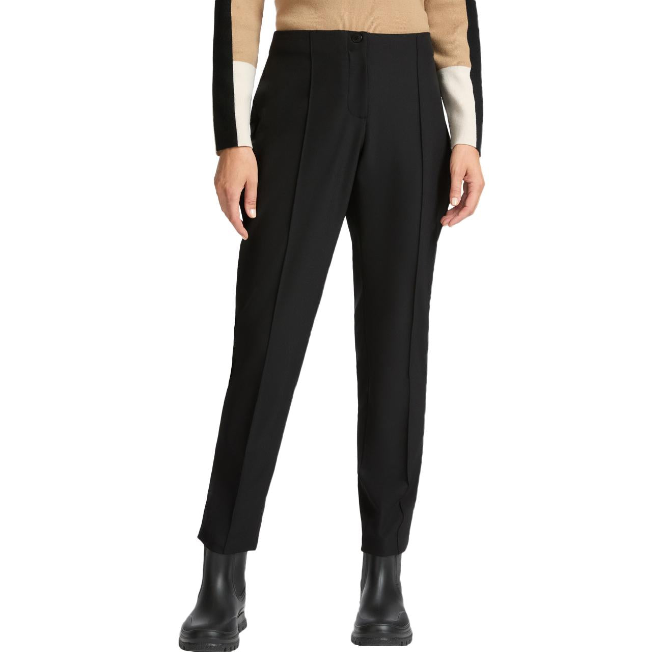 Pantalone Sigaretta In Tessuto Tecnico P150P000339N 033 NERO ELENA MIRO' 