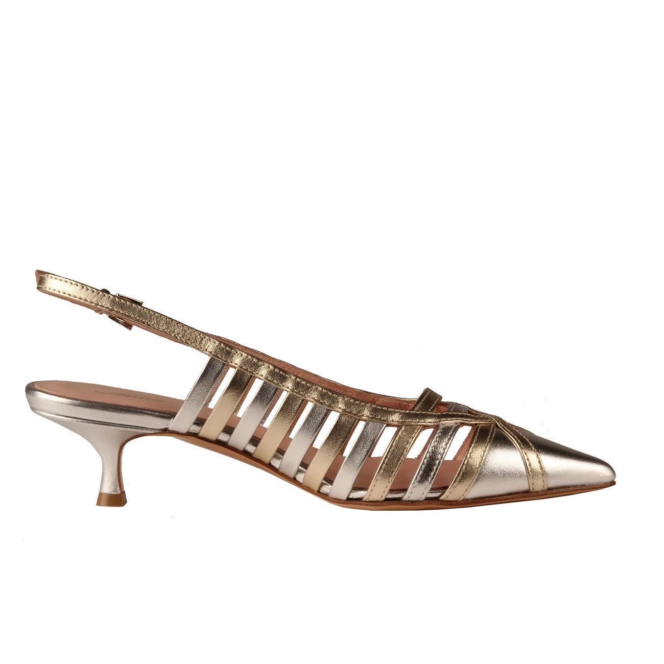 SCARPE D. CHANEL T.30 LAMINATO PLATINO LAMINATO ARGENTO ANNA F 1420/935 ARGENTO ANNA F. 