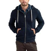 Felpa Full Zip Con Cappuccio E Dettagli In Maglia FM25W04FZ A0601 BLUE FRED MELLO 