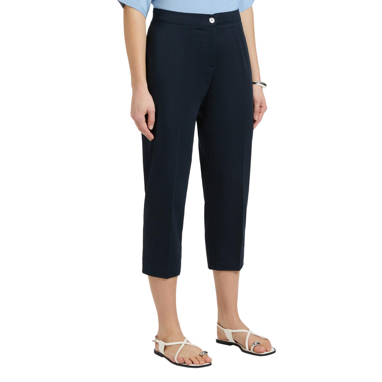 Pantaloni Dritti In Raso Stretch P011P000499N BLU NAVY ELENA MIRO' 