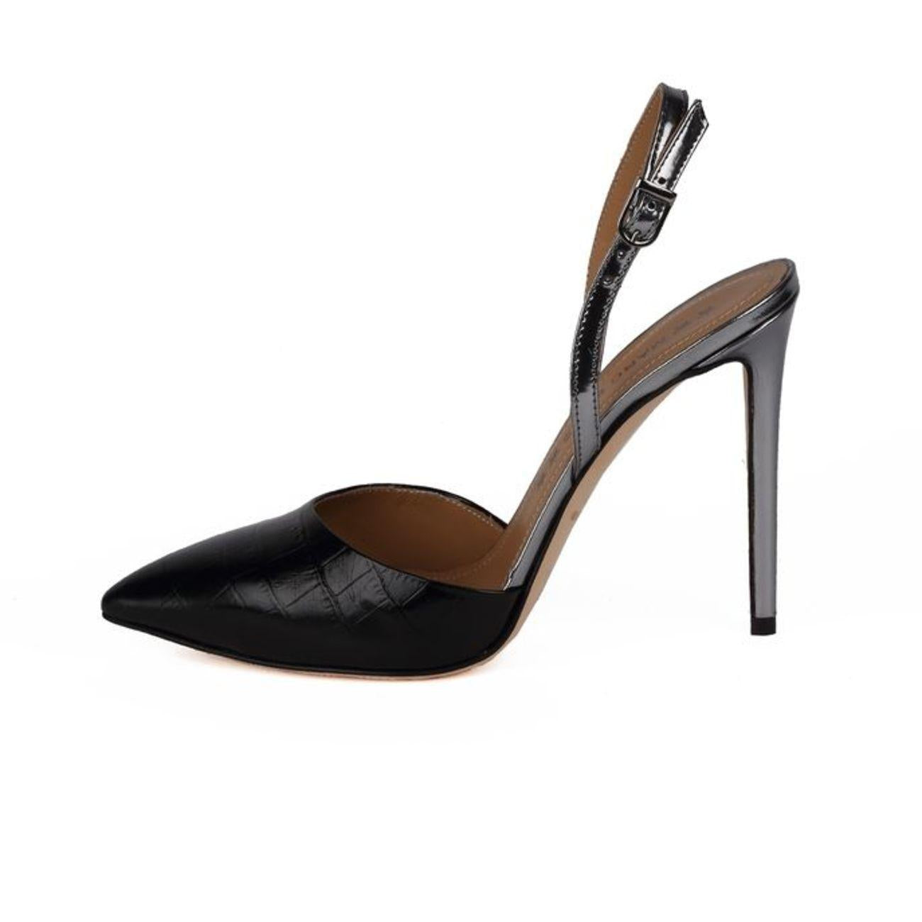 CHANEL D.TACCO ALTO PELLE STAMPA COCCODRILLO MARC ELLIS MARC/MA3004/PELLEST NERO MARC ELLIS 