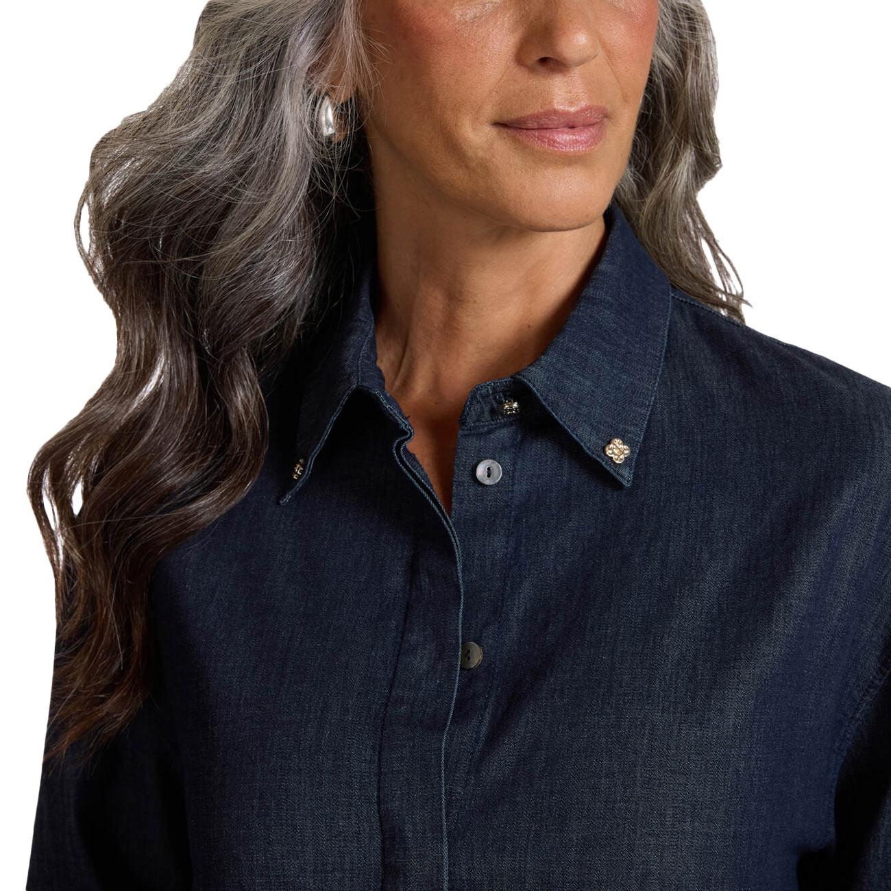 Camicia In Chambray 5410P000265N 034 BLU ELENA MIRO' 