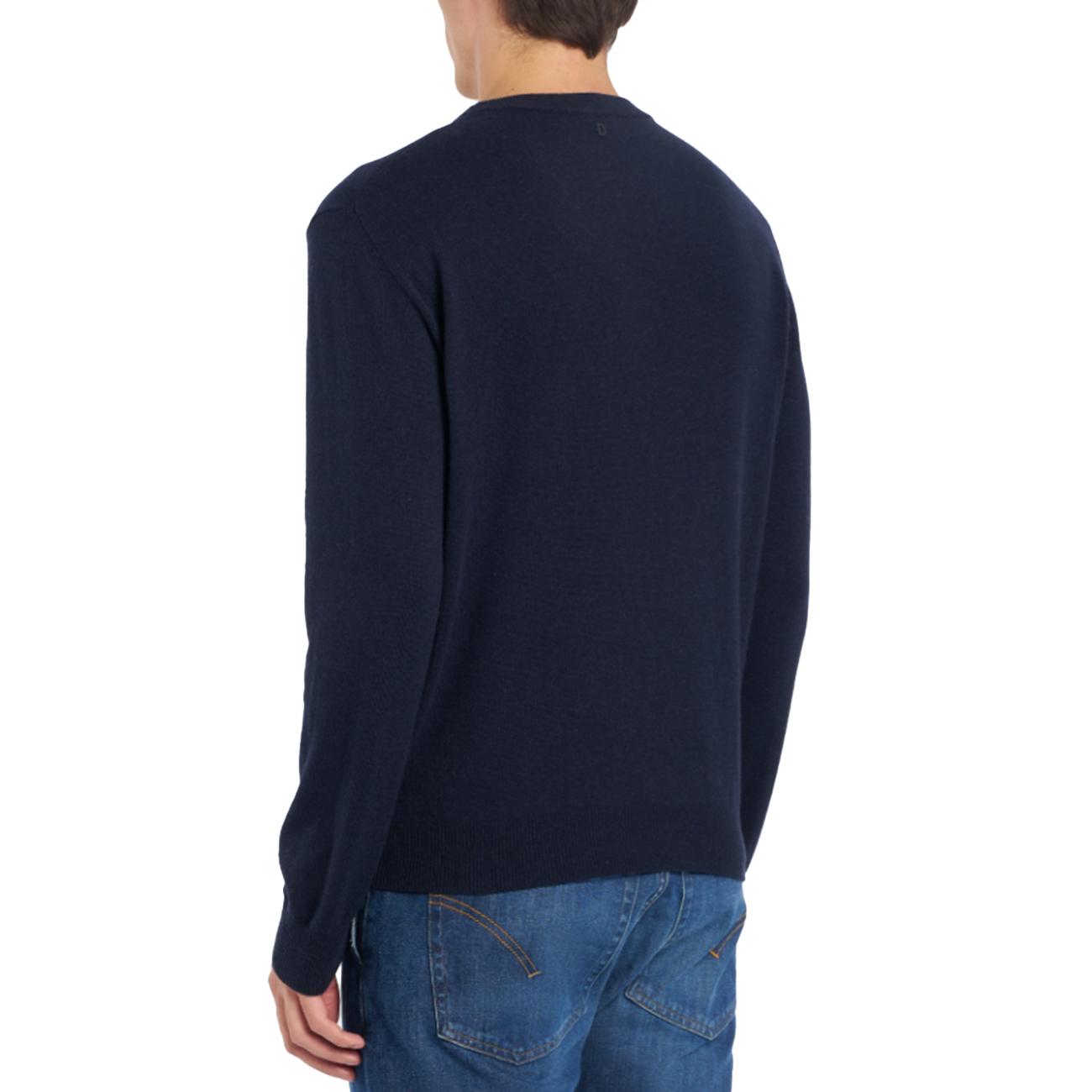 Maglia Girocollo Regular Fit In Cashmere E Seta UT195-M00895-002-DU-W25 890 BLU DONDUP 