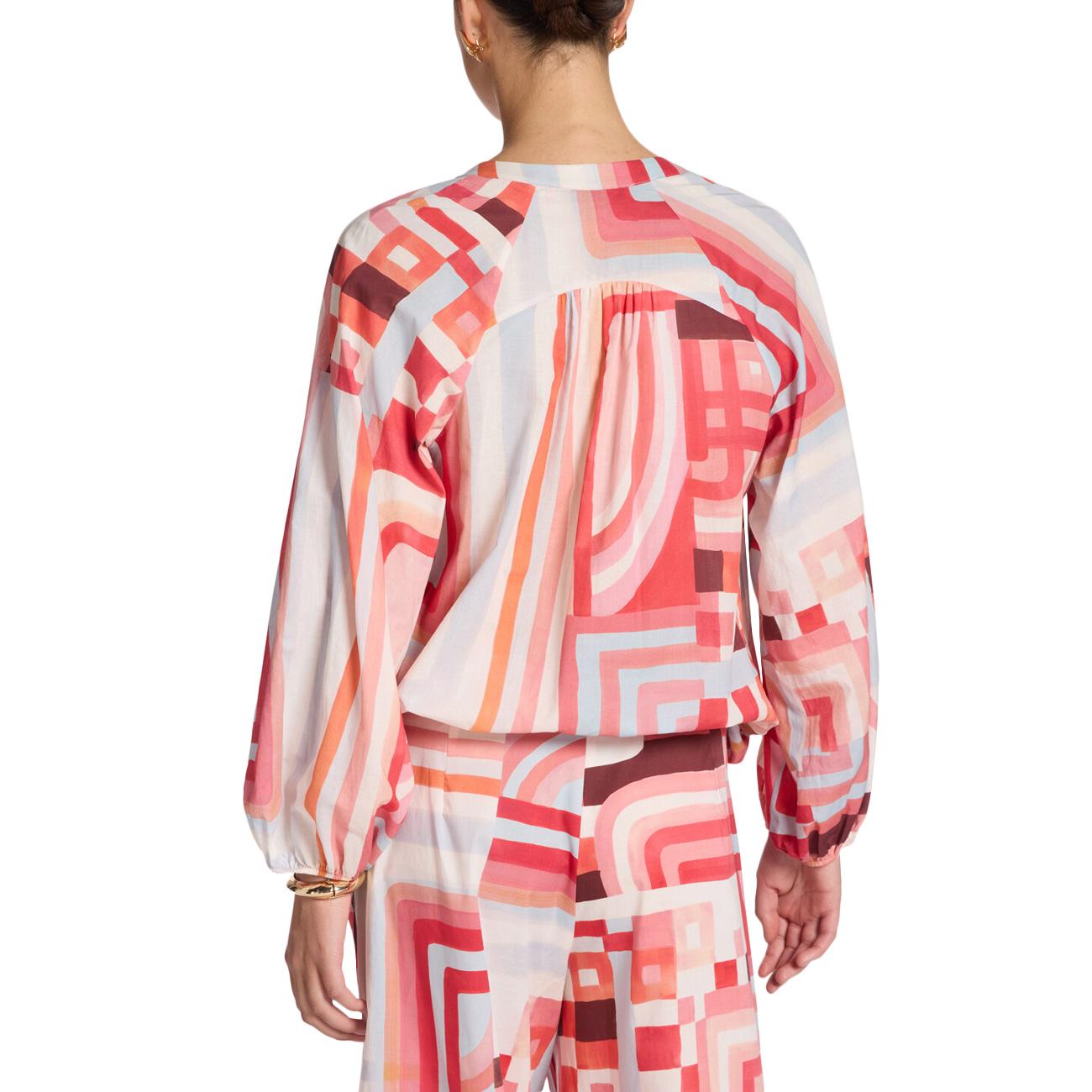 ELENA MIRO' Blusa Stampa Geometrica 2008Z000057N 41 CORALLO 