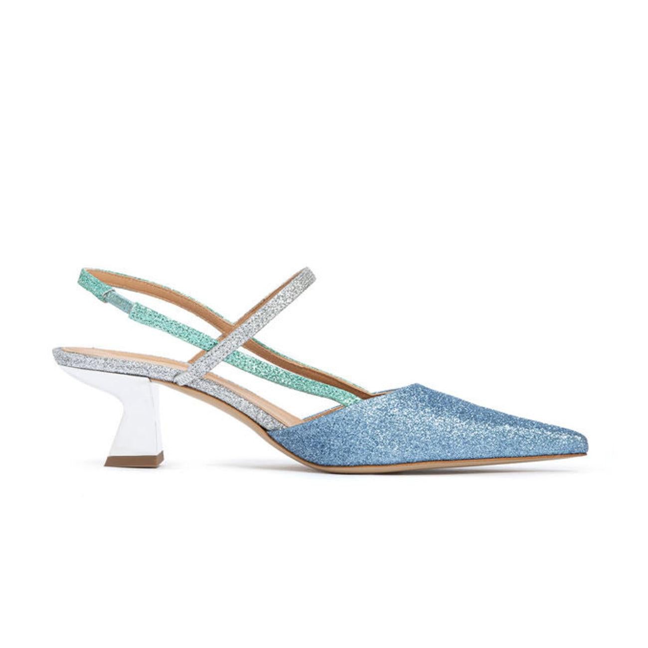 SANDALO D. SLINGBACK GLITTER MULTIC. T6CM ROBERTO FESTA AMAI 2AVIO.SILVER.MINT ROBERTO FESTA 