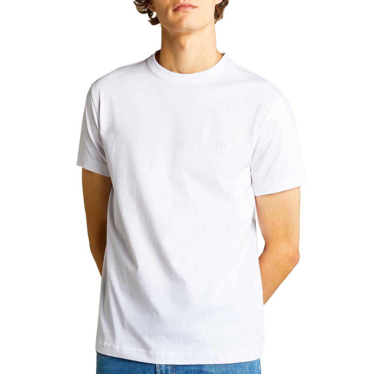 T-Shirt Ricamo Su Petto Uomo Bianco NPMB3461300UCXB001 BIANCO FAY 