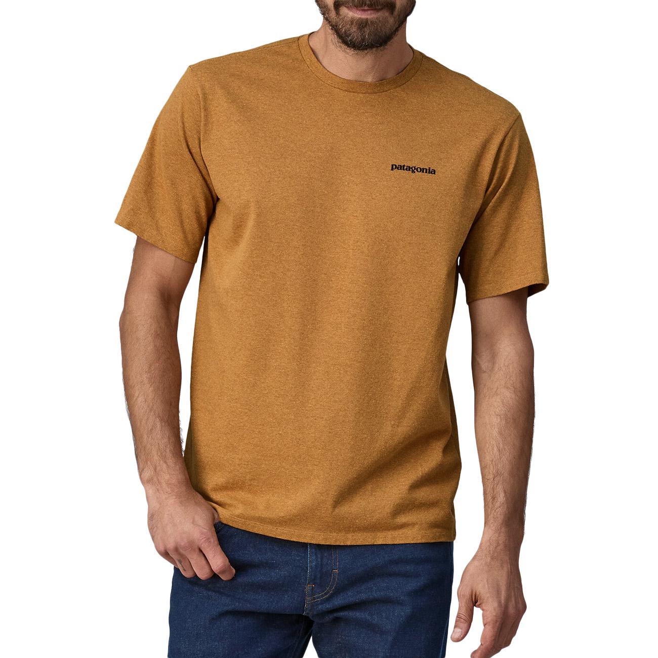 T-Shirt Logo Responsibili-Tee Uomo Black 38504 POLG P6 OUTLINE GOLDEN CARAMEL PATAGONIA 