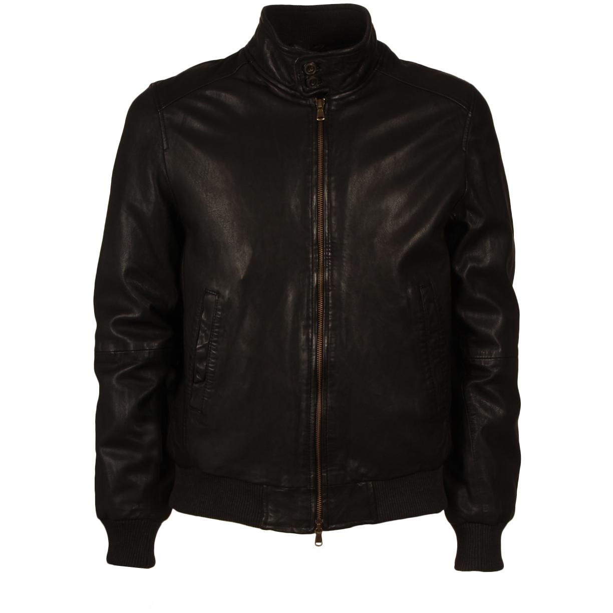 Giubbotto Pelle Imbottito Uomo Black 29533/9386 BLACK L.B.M.1911. 