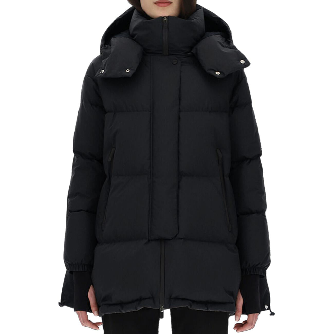 PIUMINO D. OVERSIZE LAMINAR GORE-TEX WINDSTOPPER C/CAPP. + C/COULISSE HERNO PI128DL11106 9300 NERO HERNO 