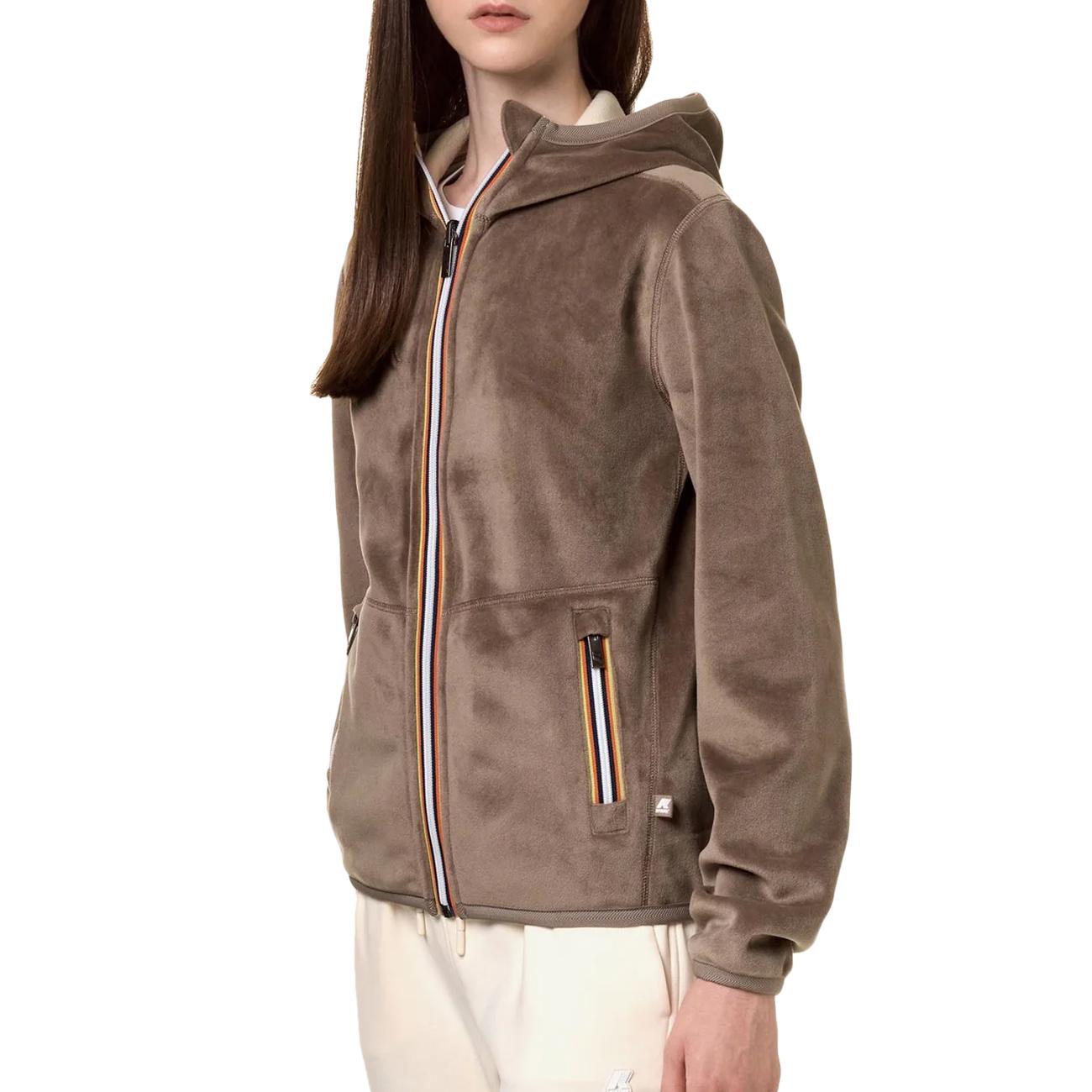 Bomber Lily Velour Polar Pile Donna Beige K5117YW AJ7 BEIGE/BEIGE K-WAY 