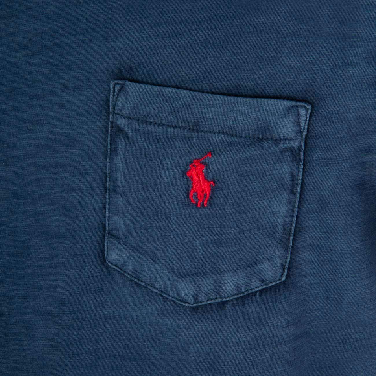 T-Shirt Delave' Custom Slim Con Taschino Uomo Navy 710795137 003 NAVY POLO RALPH LAUREN 